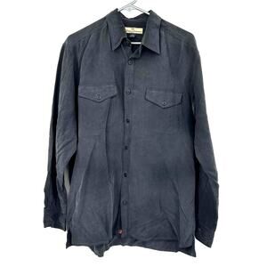 Tommy Bahama‎ Size Medium Long Sleeve Button Up Shirt Top 100% Silk Gray